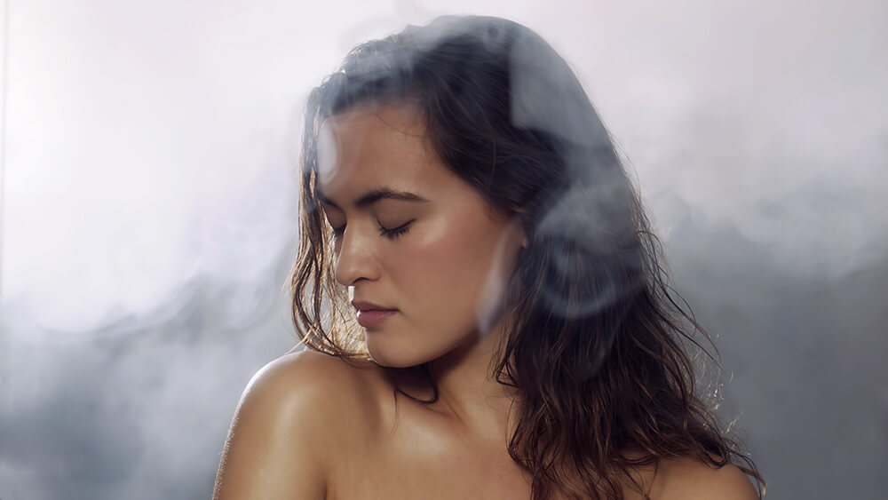 explorechoma | girl in steam shower